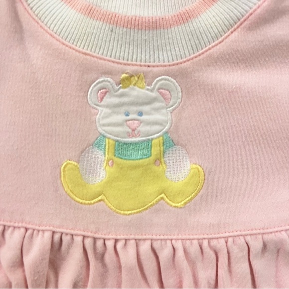 Vintage Florence Eiseman Pink Teddy Bear Onesie Size 3M - Picture 3 of 6